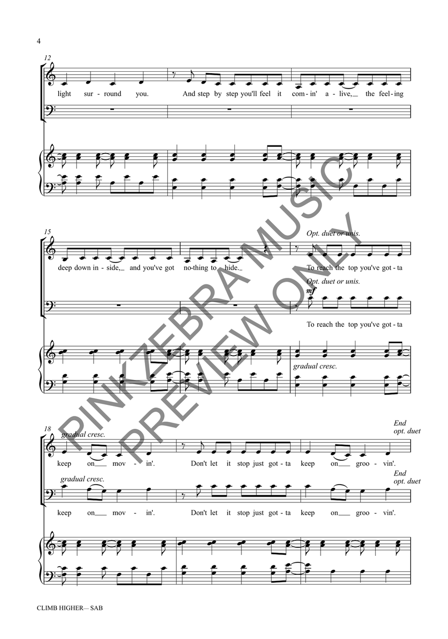 Climb Higher (SAB) 3-Part scores gallery preview page 5