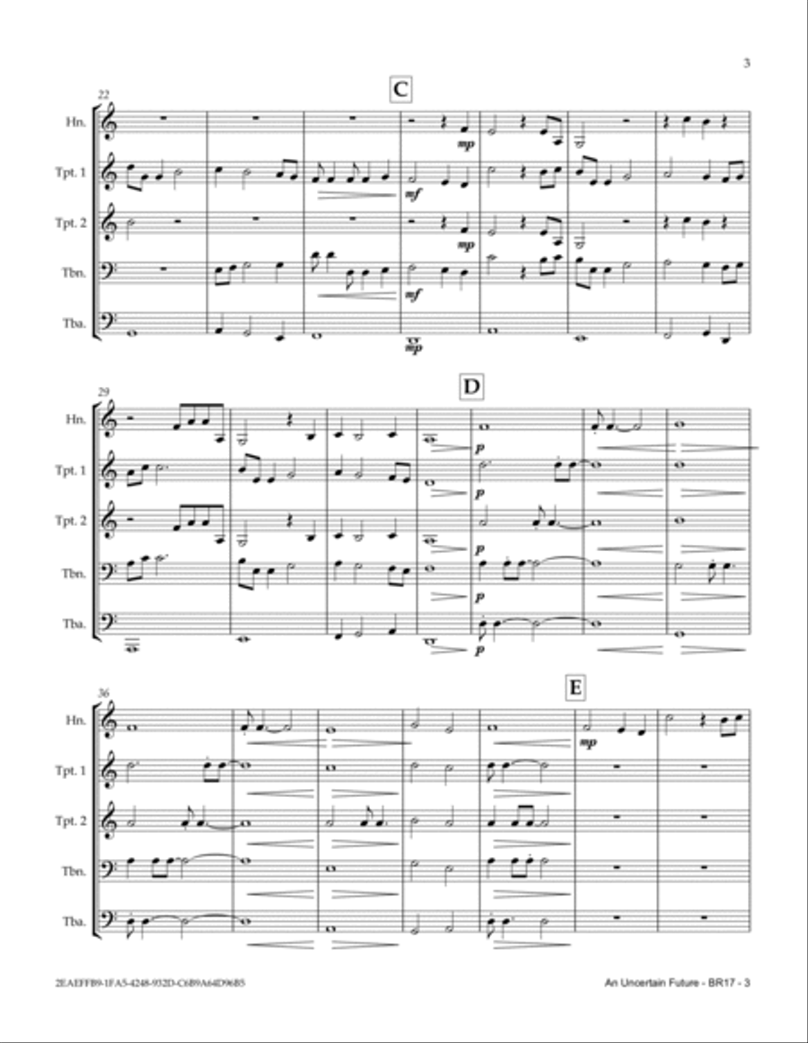 An Uncertain Future Brass Ensemble scores gallery preview page 3