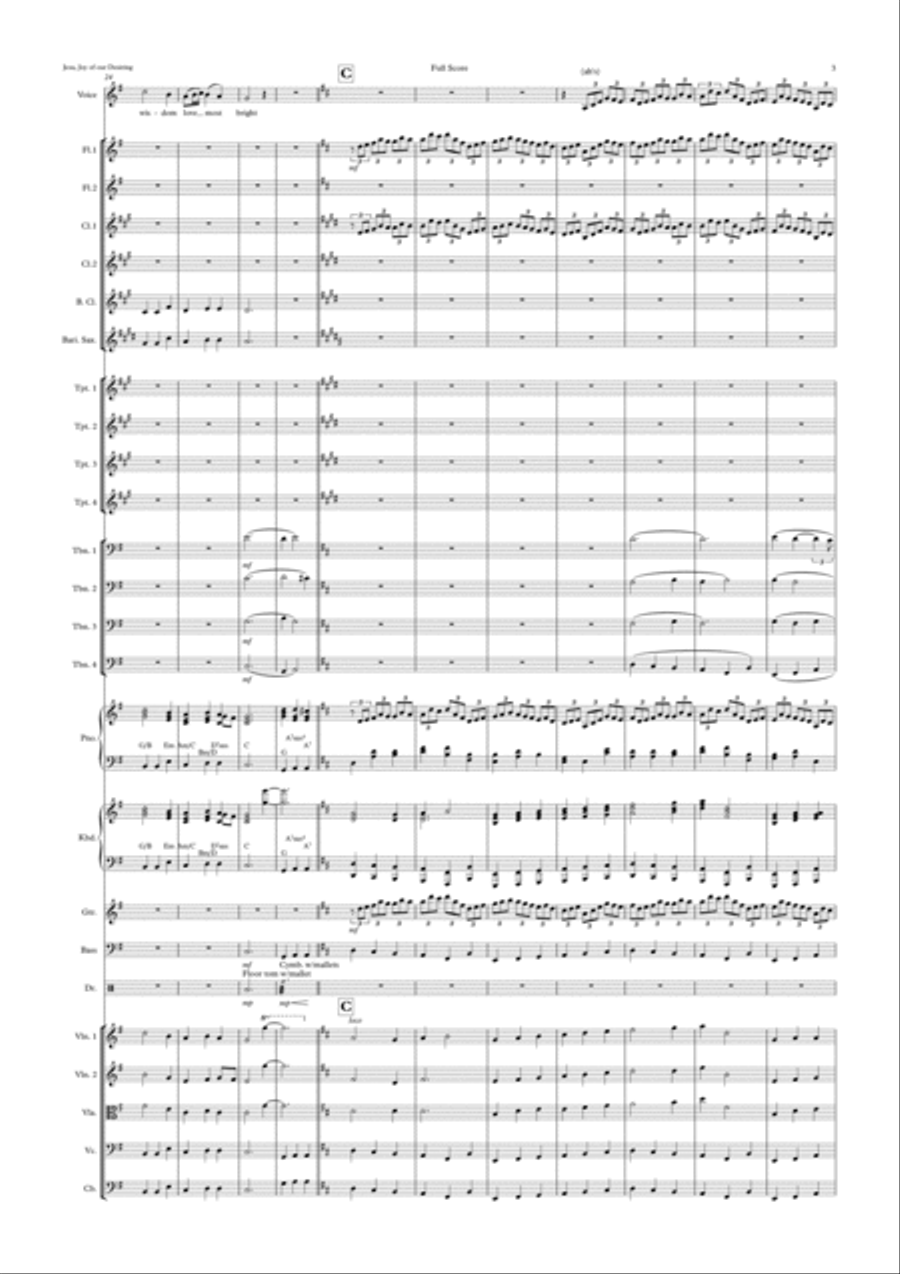 Jesu, Joy Of Our Desiring 2 Soprano Voices and Big Band with optional Strings Jazz Ensemble scores gallery preview page 3