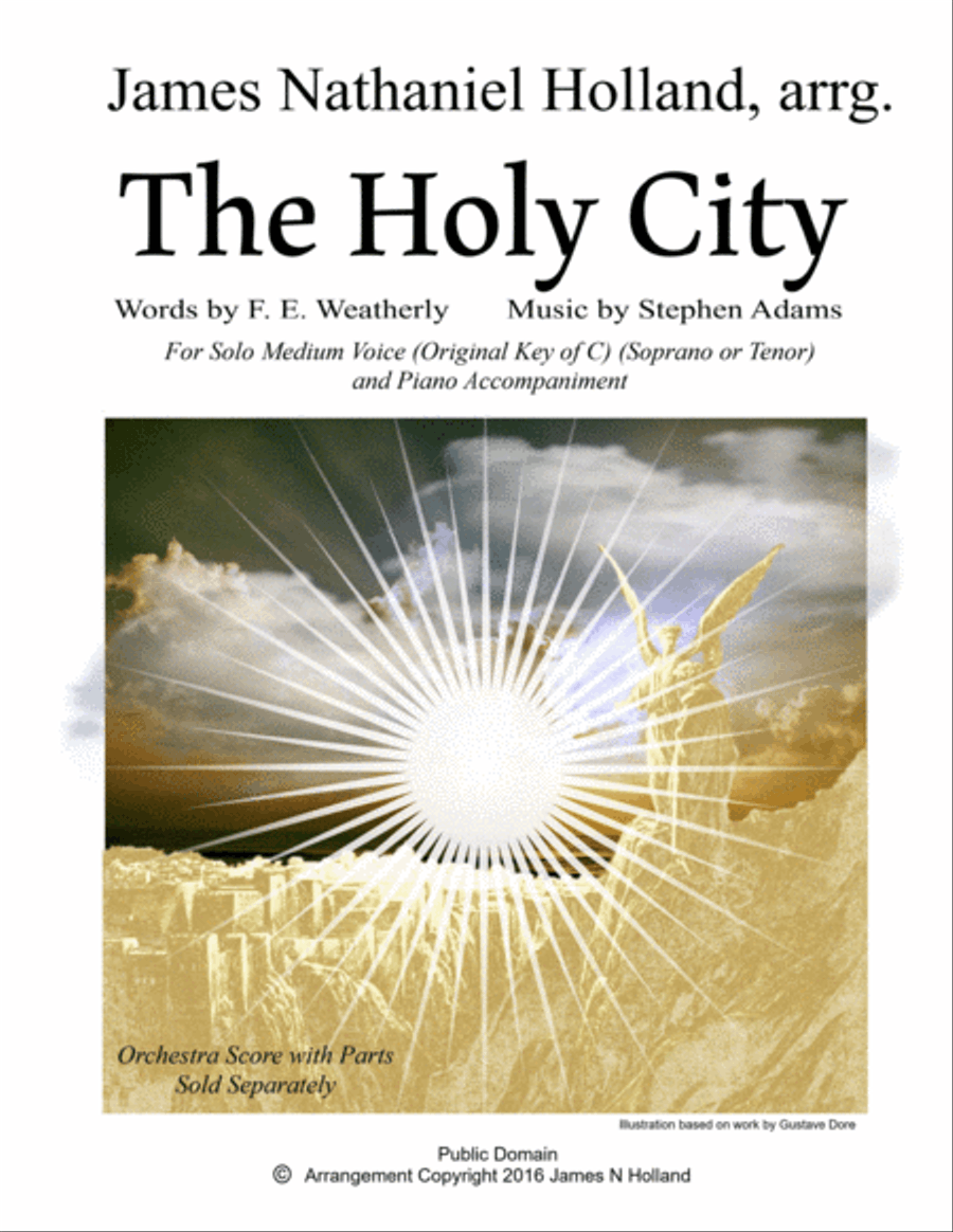 The Holy City for Solo Medium (Soprano or Tenor) Voice and Piano (Key of C) Tenor Voice scores gallery preview page 1