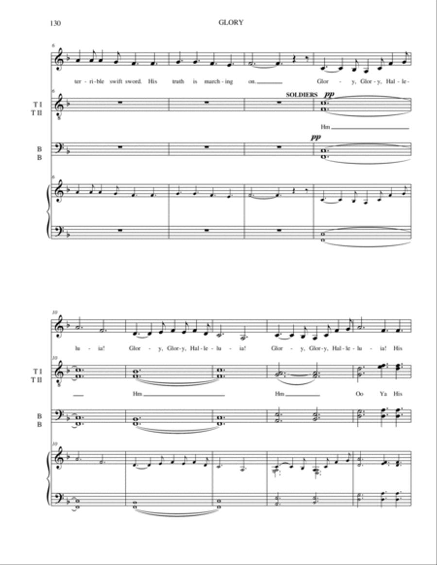 Glory (Battle Hymn of the Republic) 4-Part scores gallery preview page 2