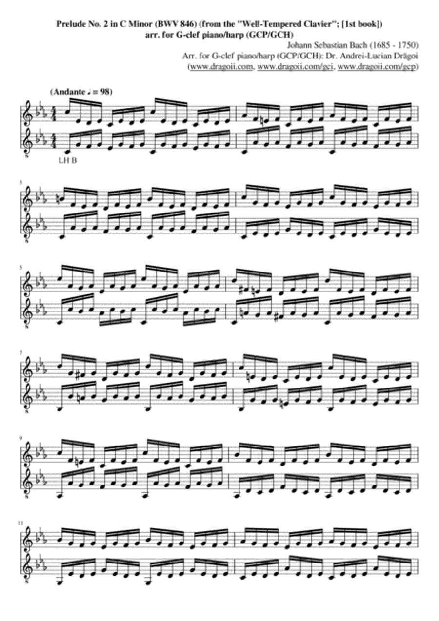 Bach (J.S.) - Prelude II in C minor (BWV 846) (from the 
