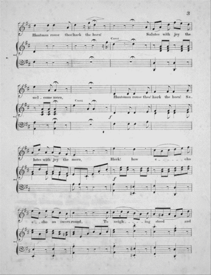Huntsman Rouse Thee, Hark the Horn. A Hunting Cavatina Horn scores gallery preview page 3