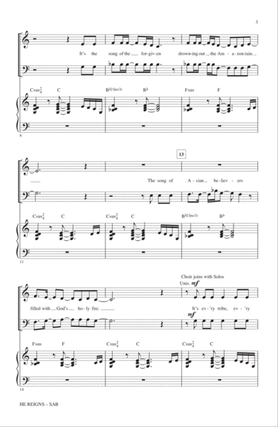 He Reigns 3-Part scores gallery preview page 2