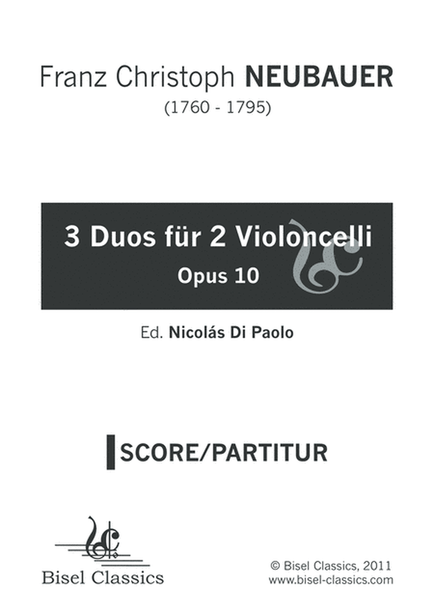 3 Duos fur 2 Violoncelli, Opus 10