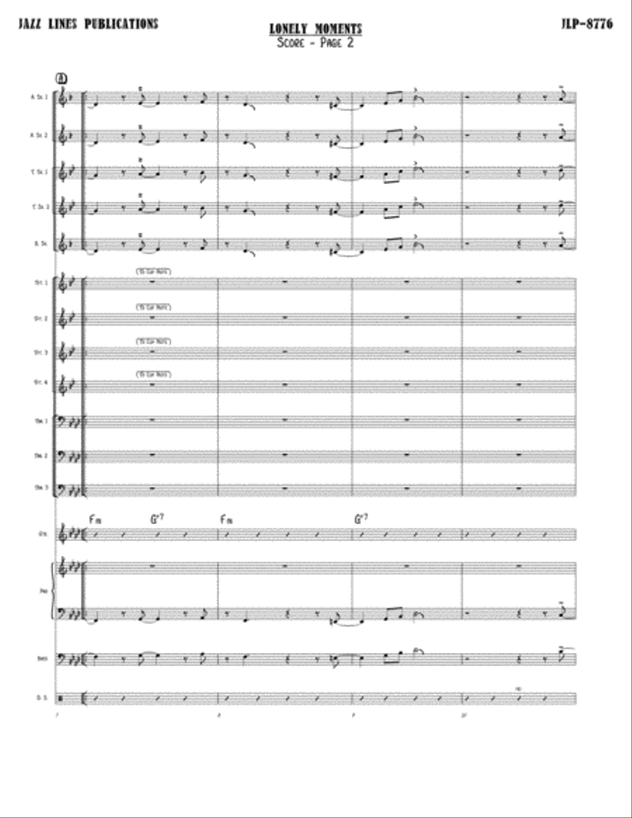 Lonely Moments Big Band scores gallery preview page 5