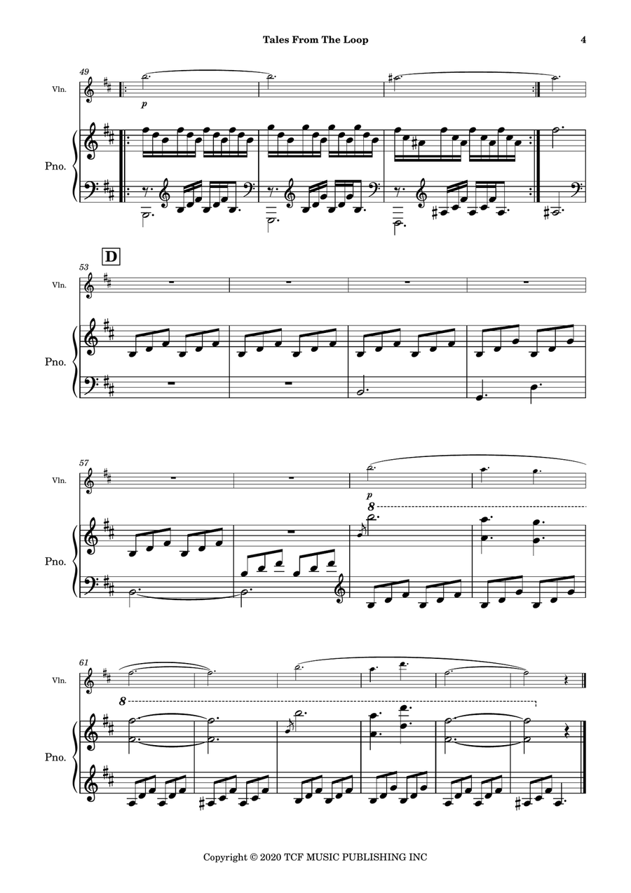 Tales From The Loop Main Title Violin Solo scores gallery preview page 5