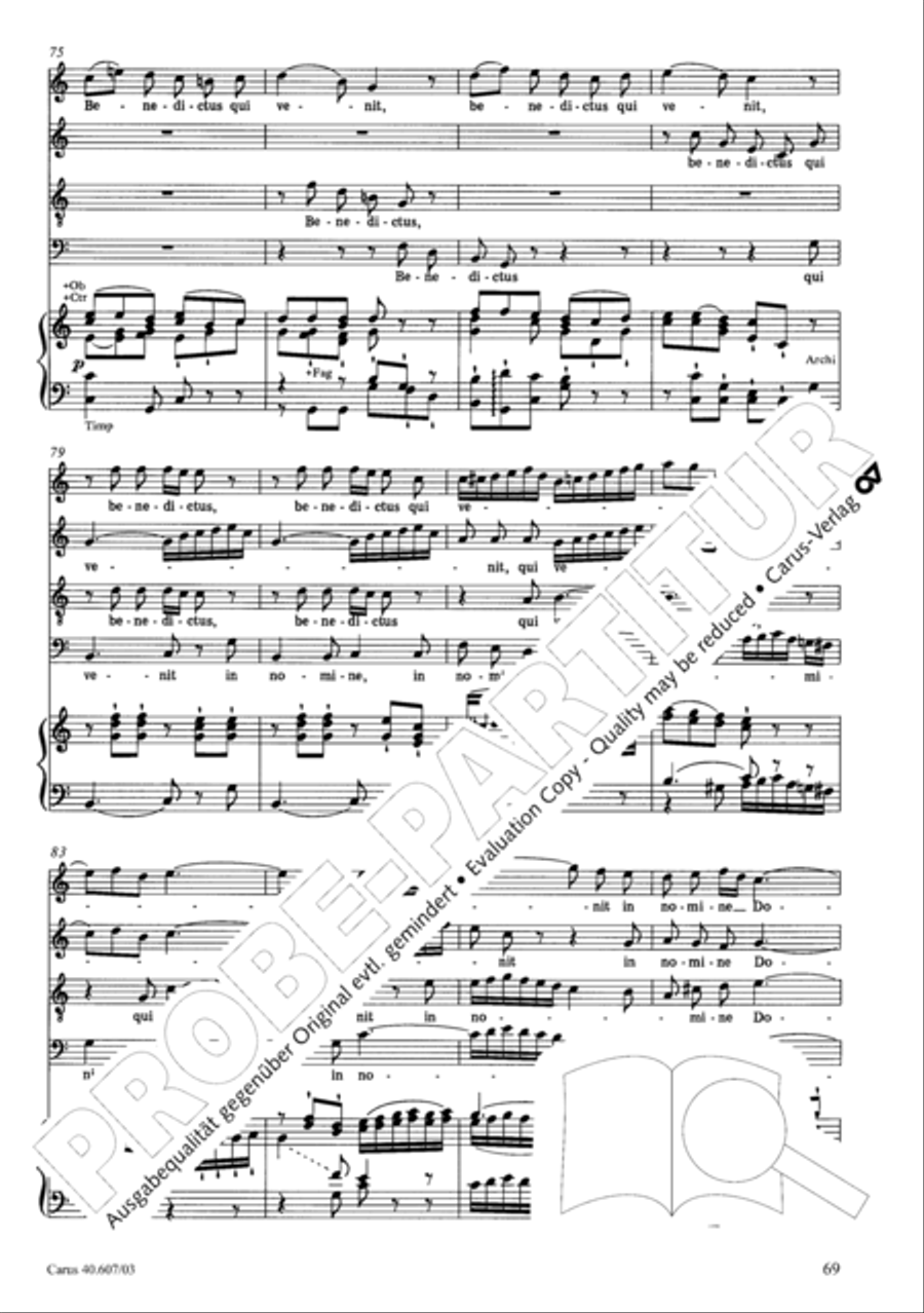 Mass in time of war (Missa in tempore belli) 4-Part scores gallery preview page 76