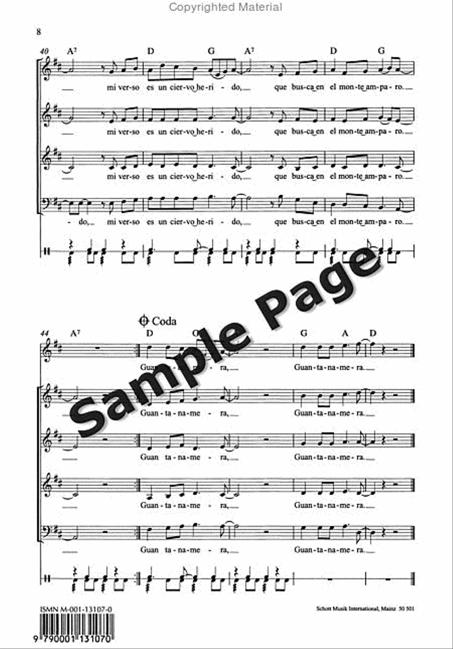 Fernandez Diaz Guantanamera (becker) Mixed Choir scores gallery preview page 9