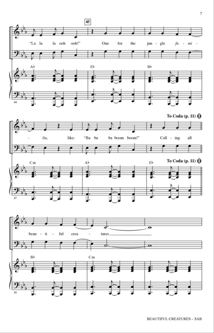 Beautiful Creatures (from Rio 2) (arr. Roger Emerson) 3-Part scores gallery preview page 5