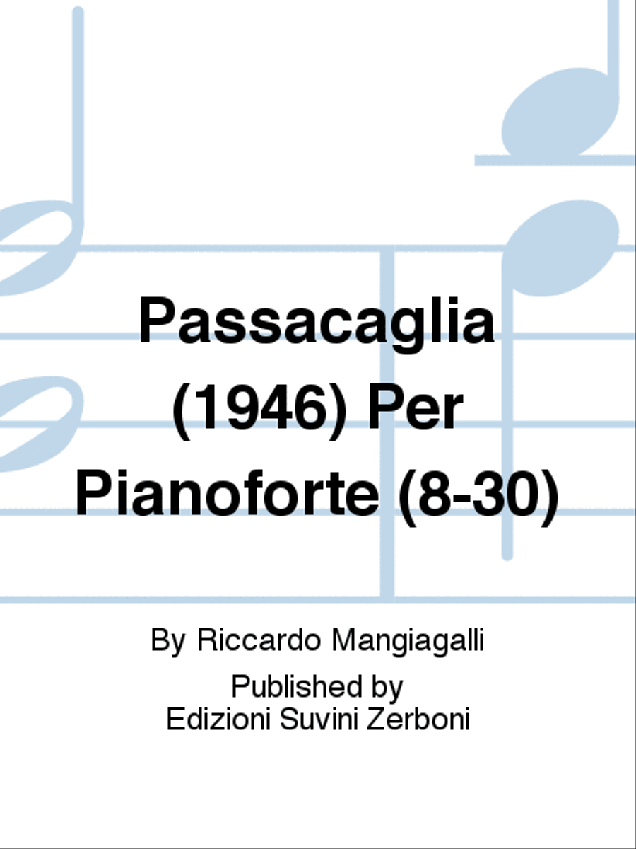 Passacaglia (1946) Per Pianoforte (8-30) Piano Solo scores gallery preview page 1