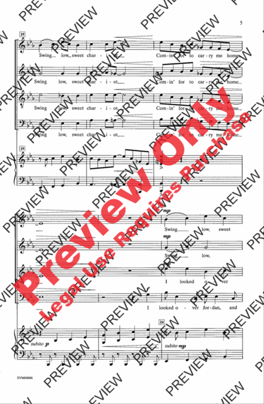 Swing Low, Sweet Chariot 4-Part scores gallery preview page 5