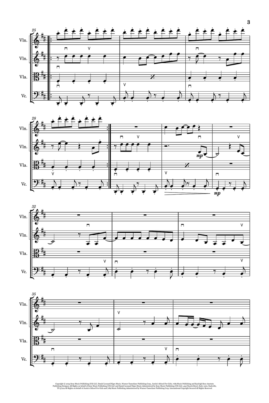Good Luck, Babe! String Quartet scores gallery preview page 3