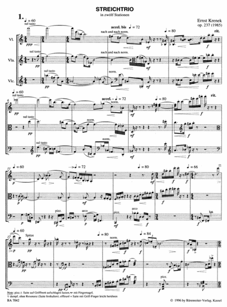 Streichtrio in zwolf Stationen, Op. 237