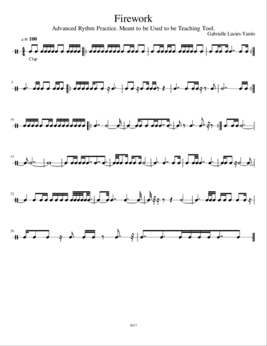 Firework (Rhythm Teaching) Small Ensemble scores gallery preview page 1