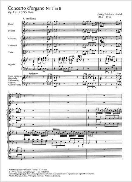 Handel: Concerti d'organo Nr.7-12