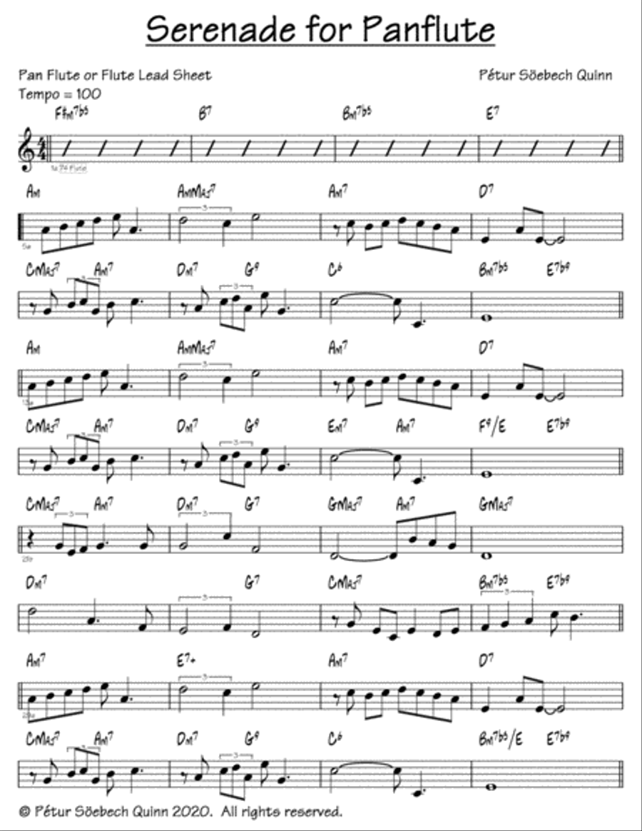 Serenade for Panflute Woodwind Duet scores gallery preview page 1