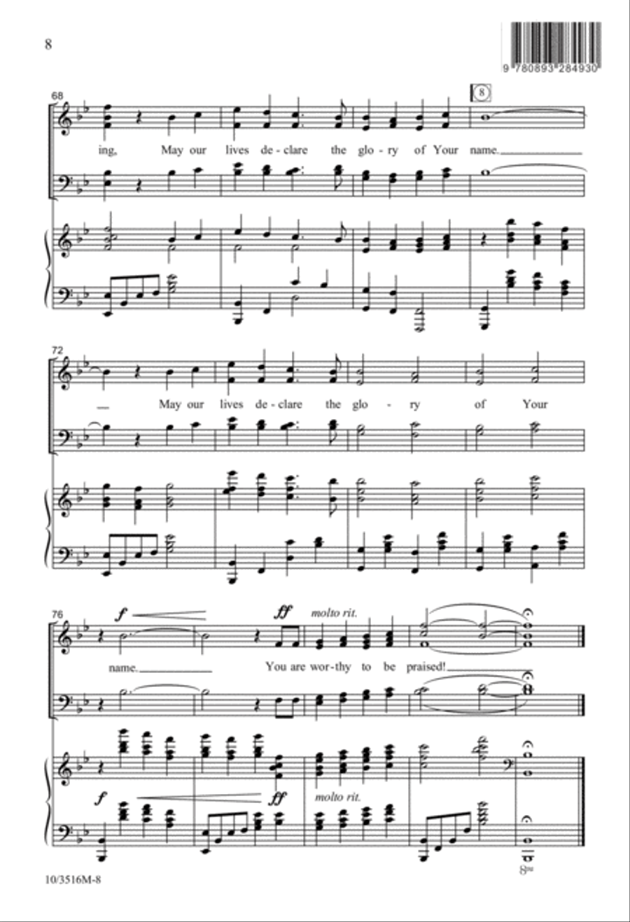 You Are Worthy to Be Praised 4-Part scores gallery preview page 8