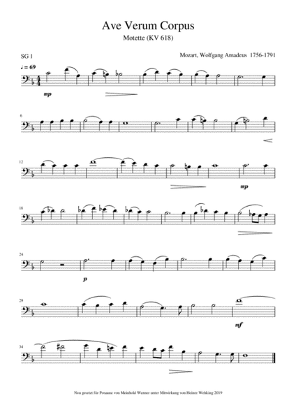 Trombone Solo Posaune Pieces Komponist born 1756-1757 - 12 Pieces Trombone Solo Posaune Soli Stü