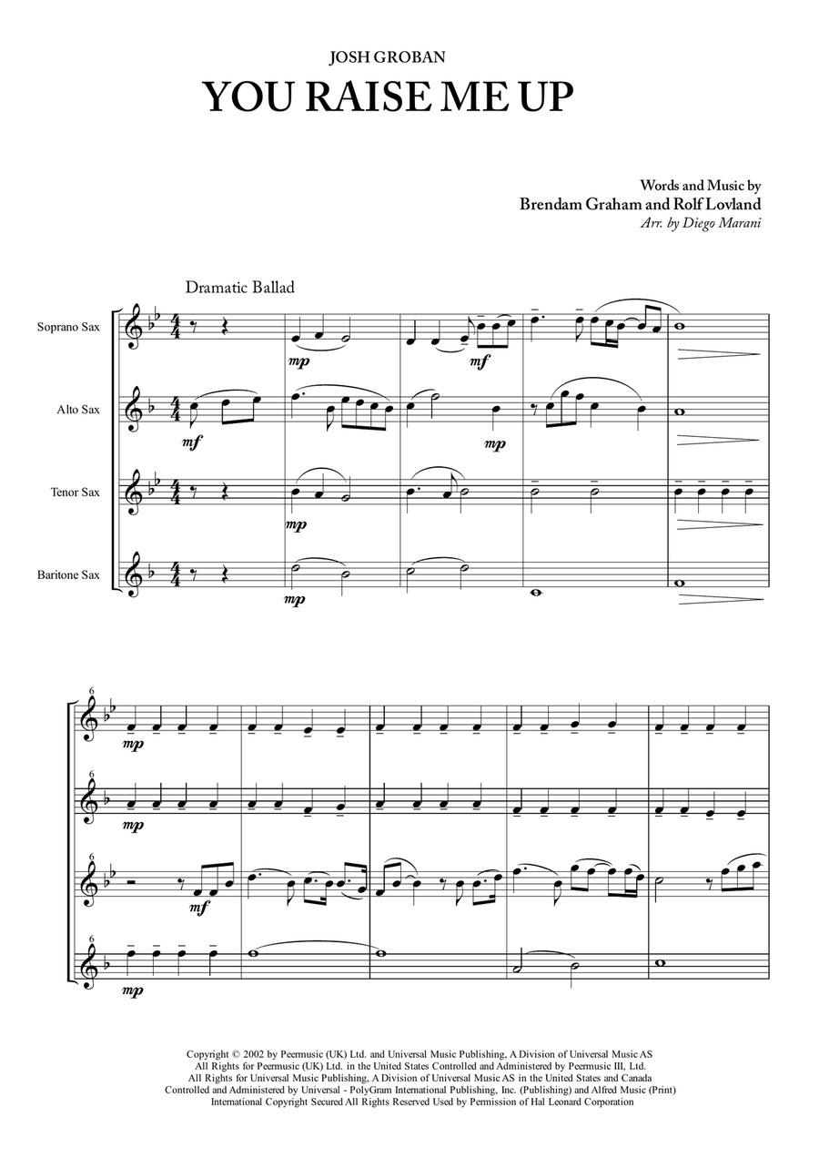 You Raise Me Up Woodwind Quartet scores gallery preview page 3