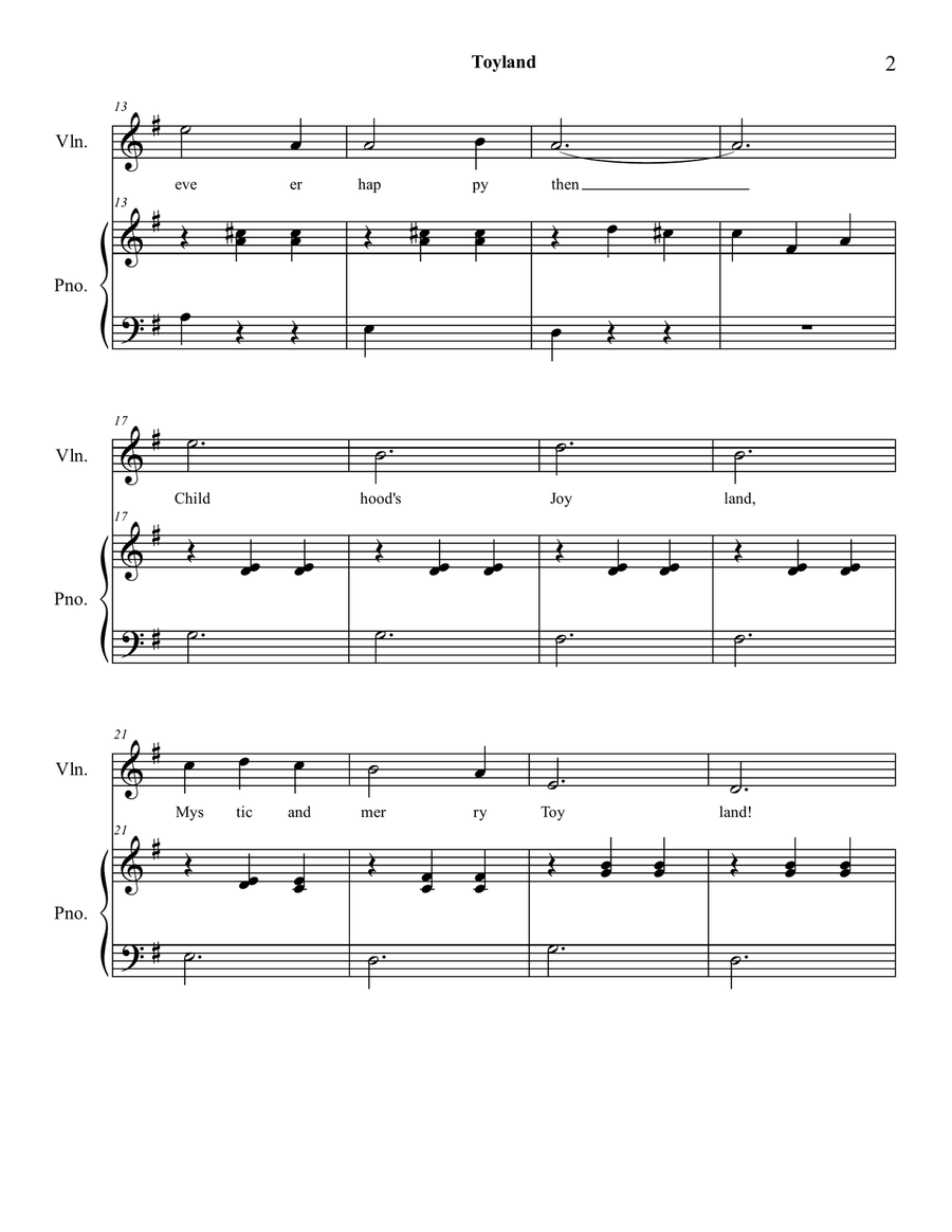 Toyland Violin Solo scores gallery preview page 2
