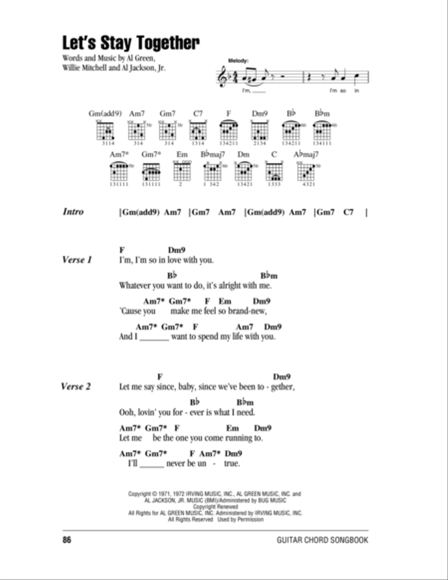 Let's Stay Together Acoustic Guitar scores gallery preview page 1
