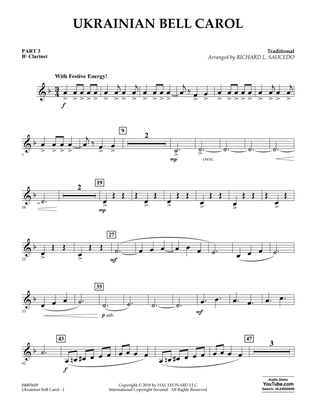 Book cover for Ukrainian Bell Carol - Pt.3 - Bb Clarinet