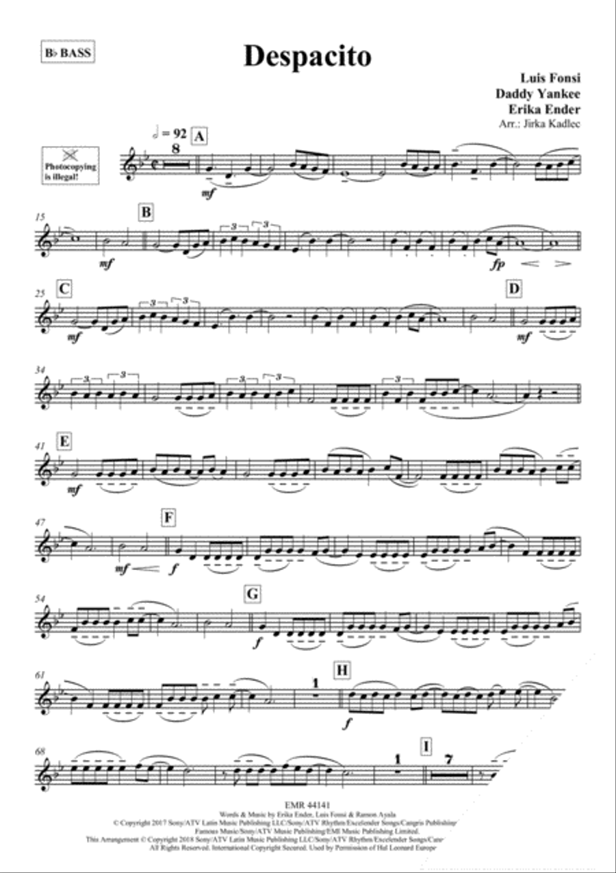 Despacito Voice Solo scores gallery preview page 3