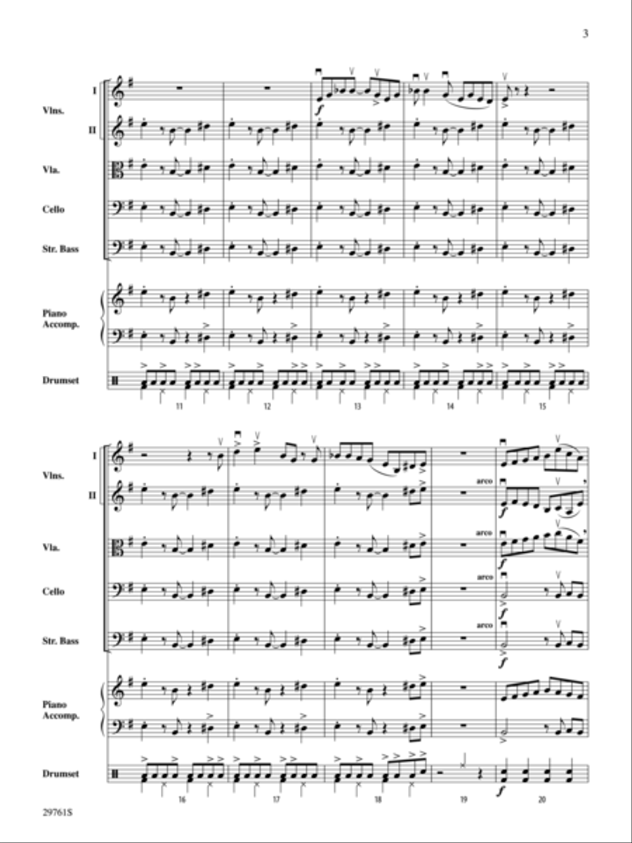 Sing, Sing, Sing (adapted from the stage show Barrage) (score only) String Orchestra scores gallery preview page 3