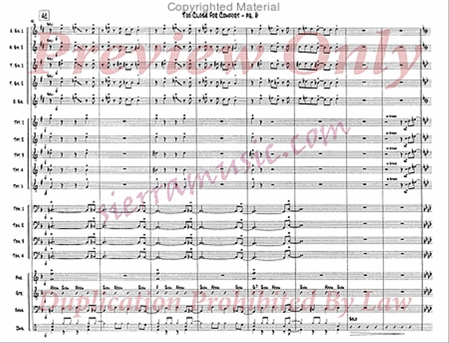 Too Close For Comfort Big Band scores gallery preview page 7