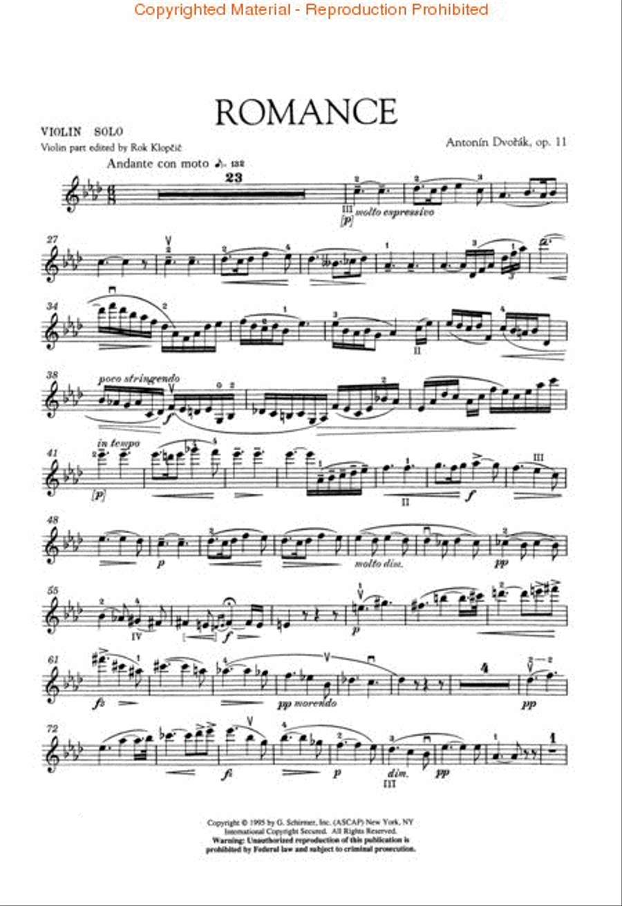 Romance, Op. 11 Violin Solo scores gallery preview page 2