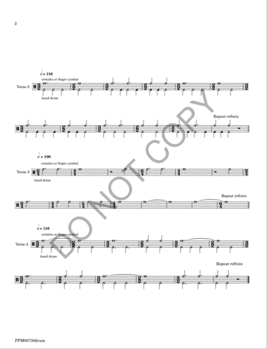 Gaudete - Percussion Parts Choir scores gallery preview page 3