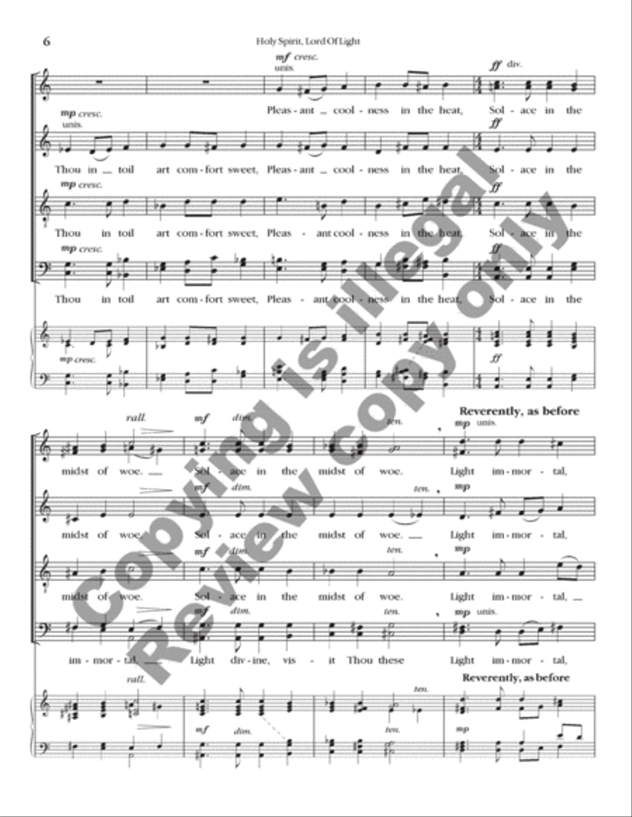 Holy Spirit, Lord of Light Divisi scores gallery preview page 6