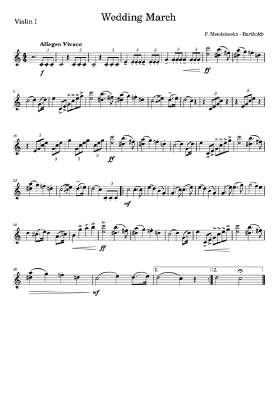 Wedding March Wedding March String Quartet scores gallery preview page 4