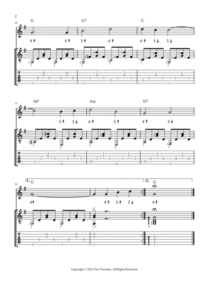 When The Saints Go Marching In - Duet For Harmonica G and Acoustic Guitar (with TAB and Chords) image number null