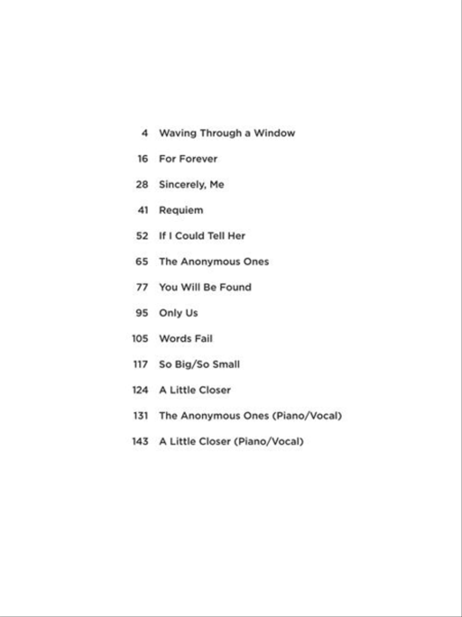 Dear Evan Hansen Piano, Vocal, Guitar scores gallery preview page 3
