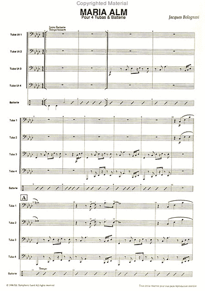 Maria alm (version 1) 4 tubas, percussion