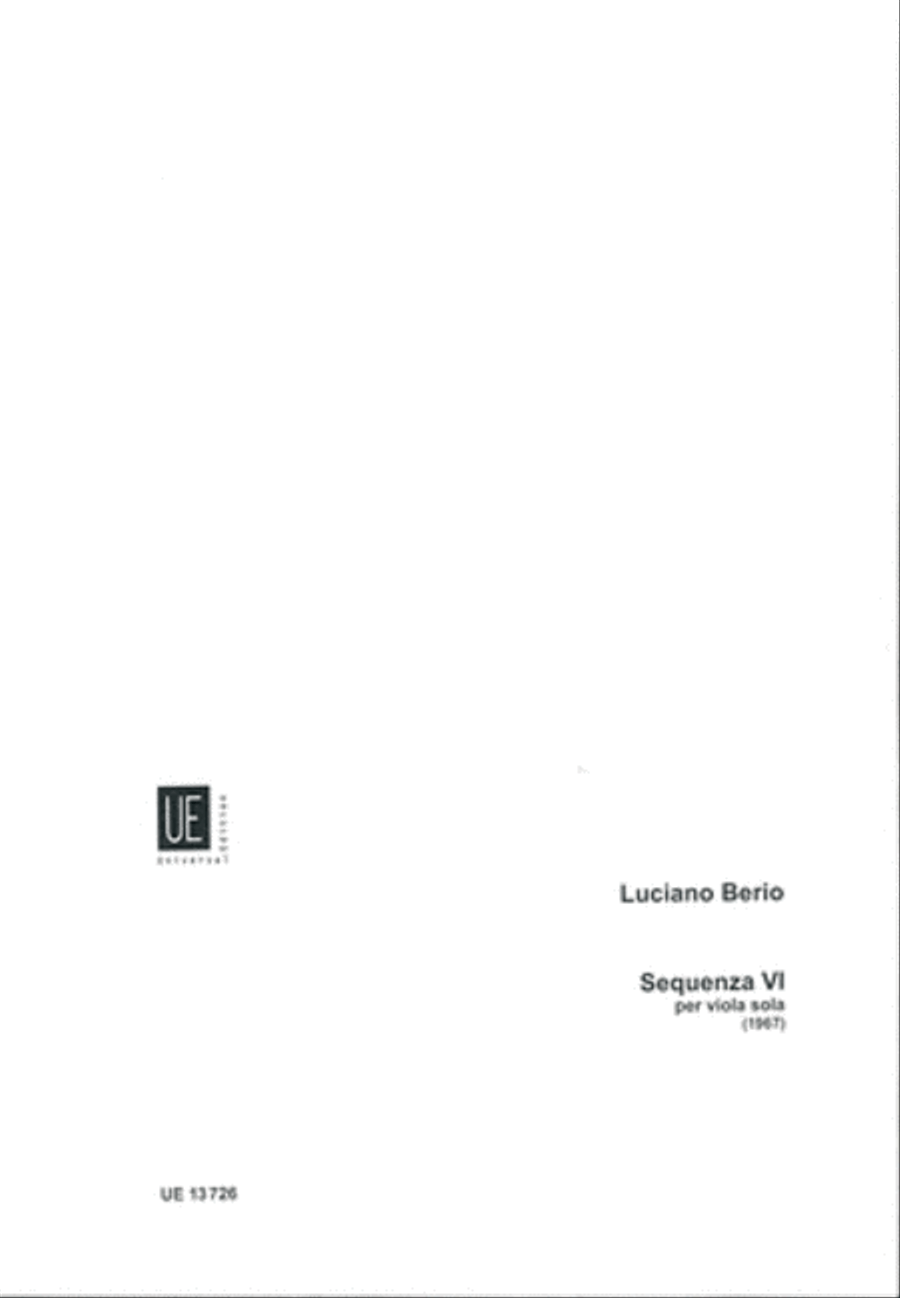 Sequenza 6, Solo Viola Chamber Music scores gallery preview page 1