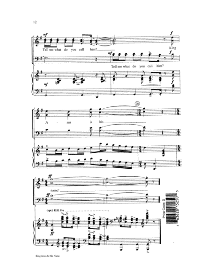 King Jesus Is His Name King Jesus Is His Name 3-Part scores gallery preview page 12