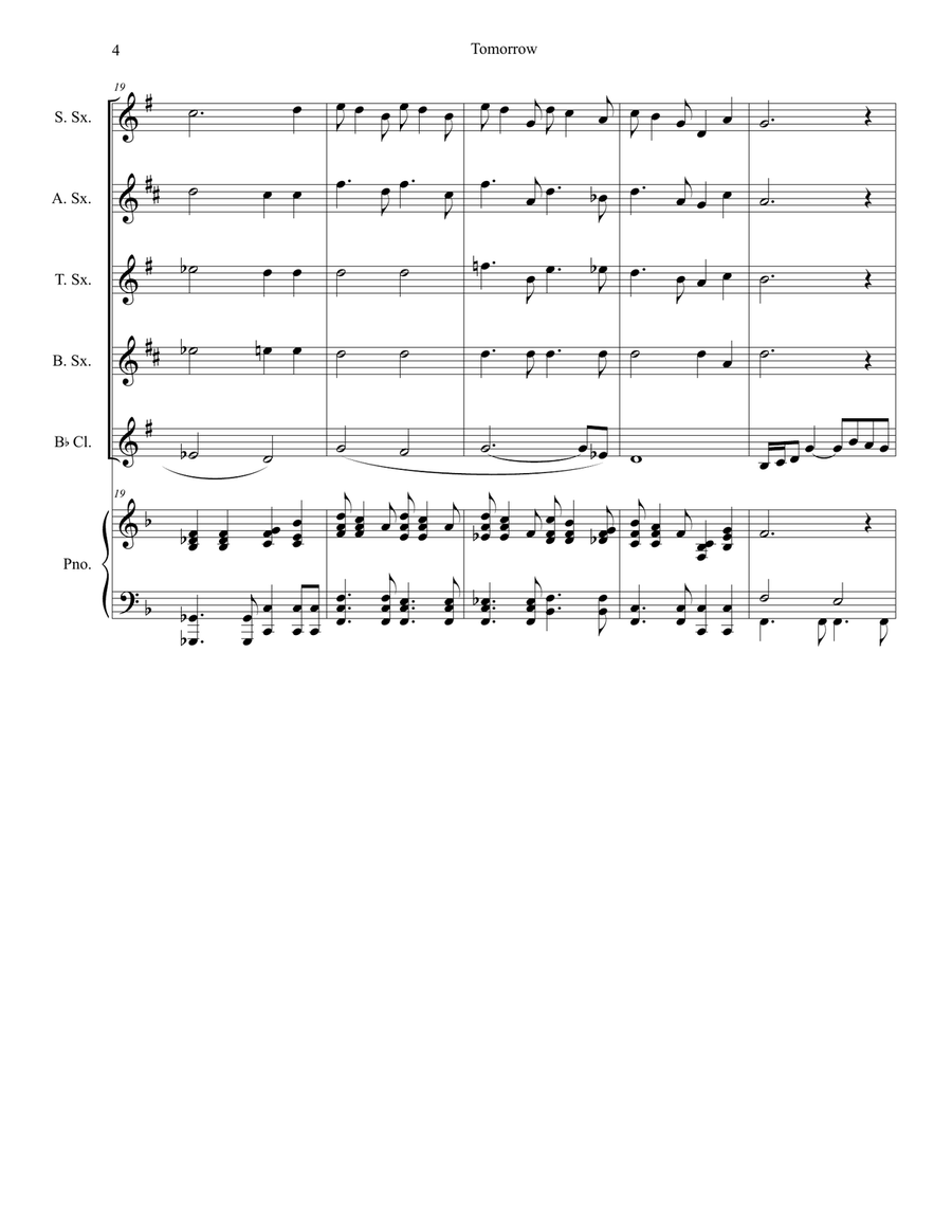 Tomorrow Saxophone Quartet scores gallery preview page 4
