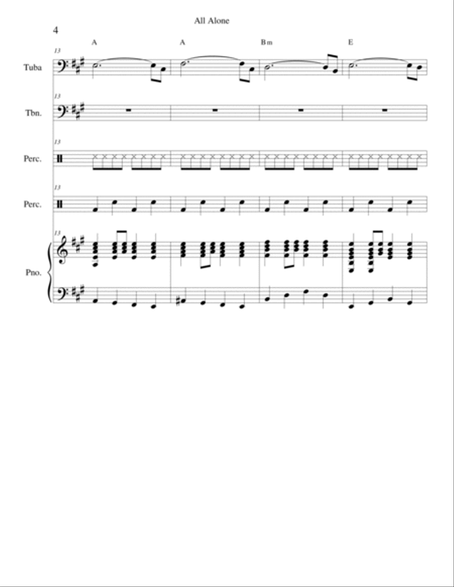 All Alone Trombone scores gallery preview page 4