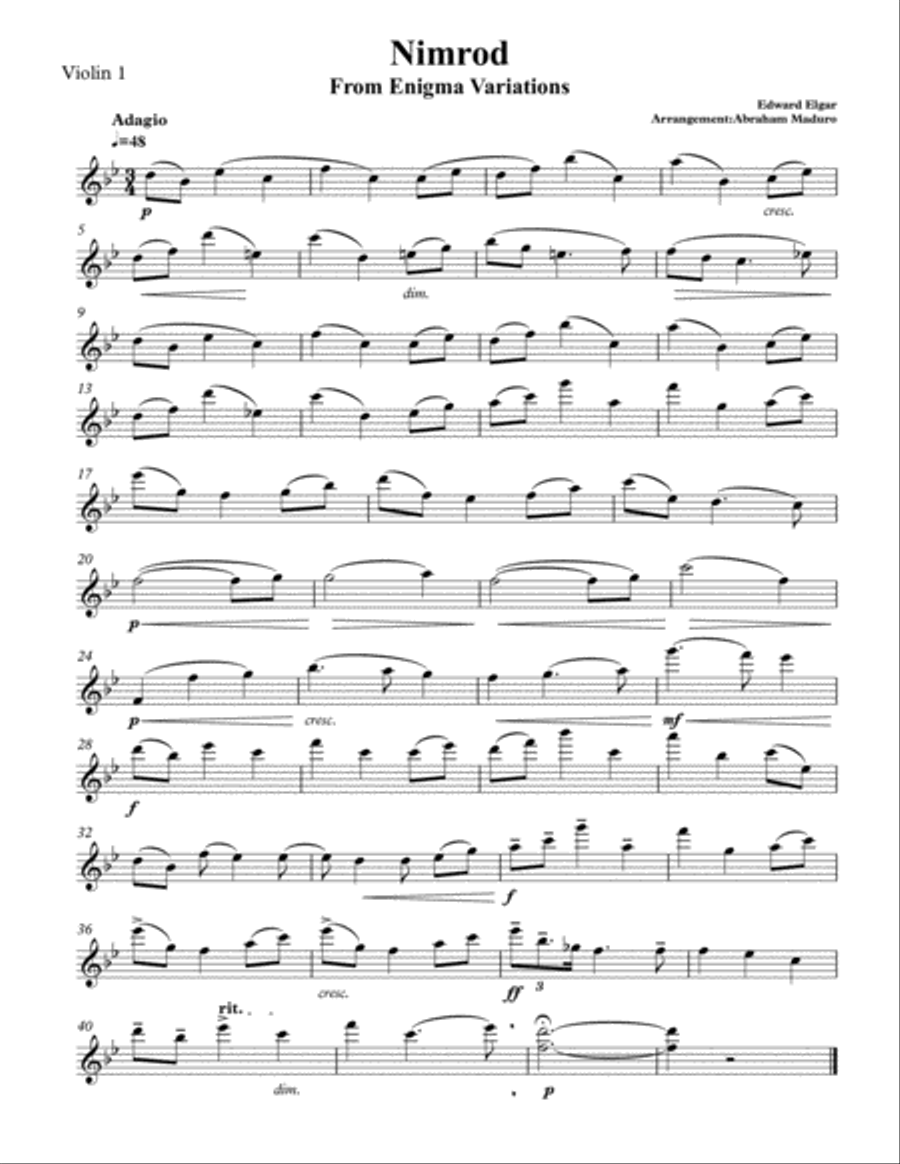 Nimrod Two Violins and Cello Trio-Two Tonalities Included String Trio scores gallery preview page 5