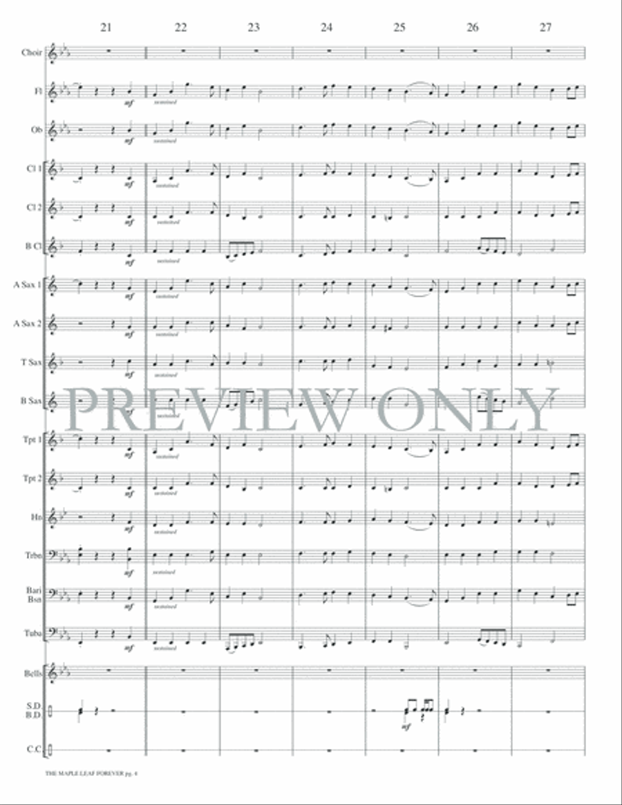 The Maple Leaf Forever Concert Band scores gallery preview page 7