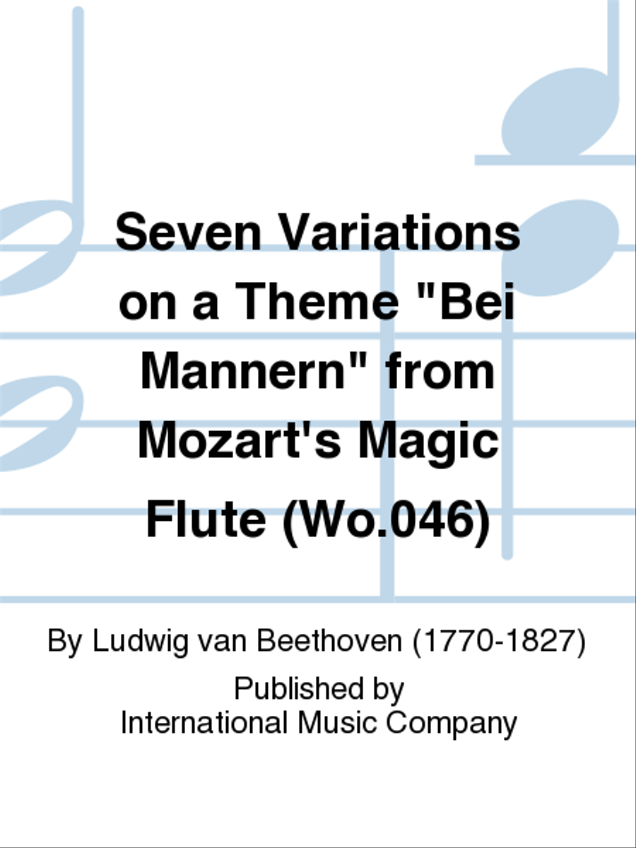 Seven Variations On A Theme Bei Mannern From Mozart'S Magic Flute (Wo.046) Piano Accompaniment scores gallery preview page 1