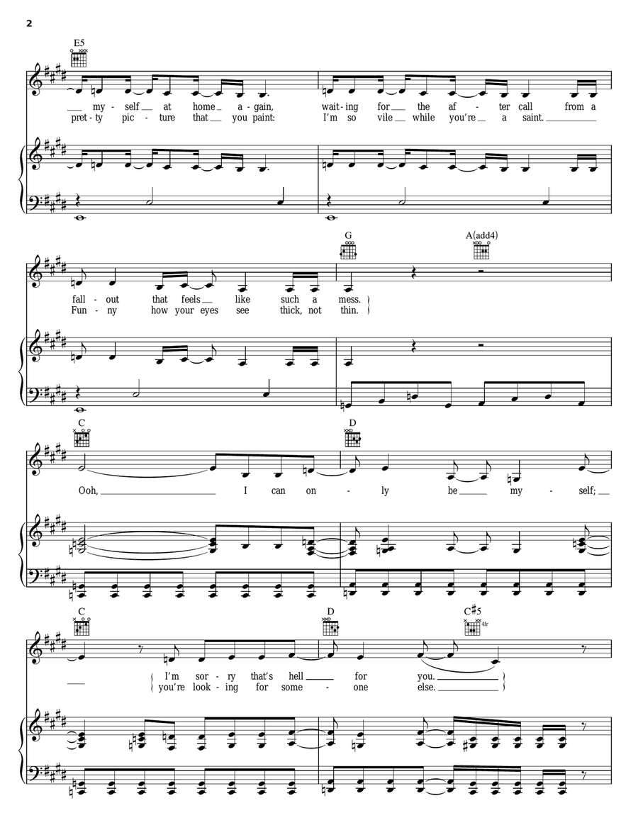 Nothing New Nothing New Piano, Vocal, Guitar scores gallery preview page 2