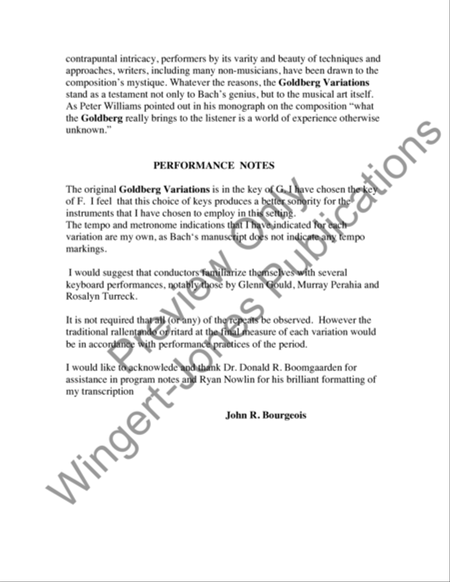 Goldberg Variations (Score) Concert Band scores gallery preview page 4