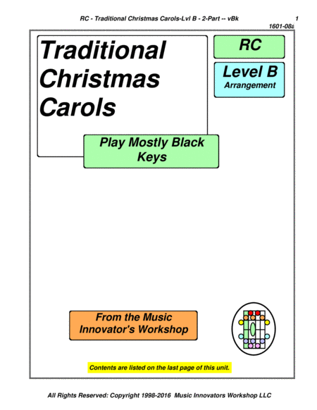Traditional Christmas Carols on Black Keys - (Key Map Tablature)