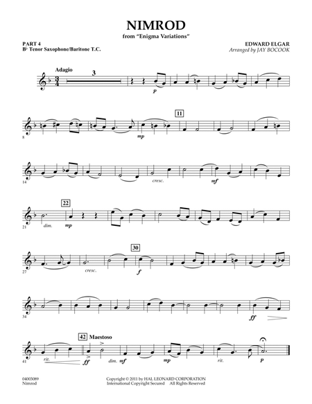 Nimrod (from Enigma Variations) - Pt.4 - Bb Tenor Sax/Bar. T.C.