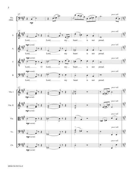 Lord, My Heart Is Not Proud (Downloadable Full Score)