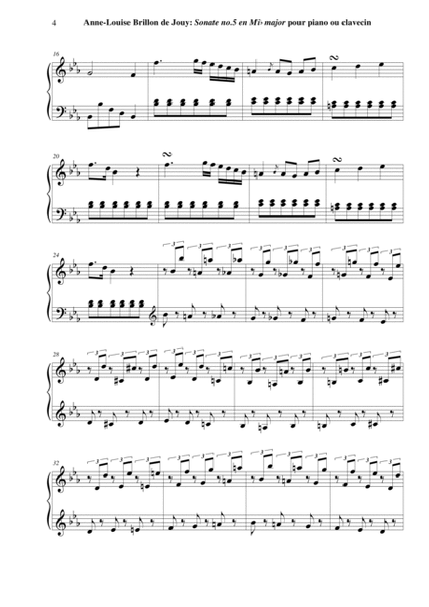 Anne-Louise Brillon de Jouy: Sonata no. 5 in Eb major for piano or harpsichord
